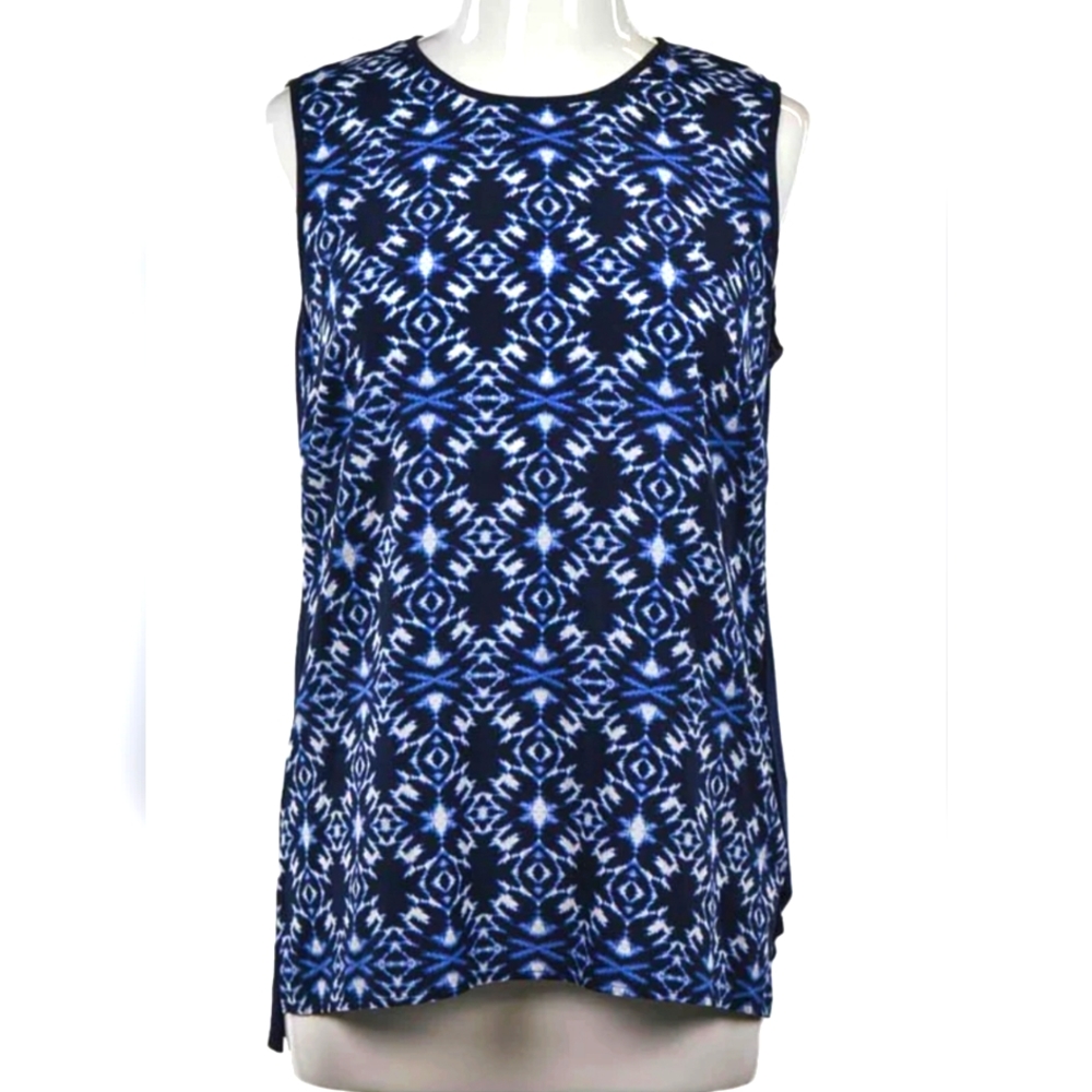 Vince Camuto Navy Blue and WhiteTop
